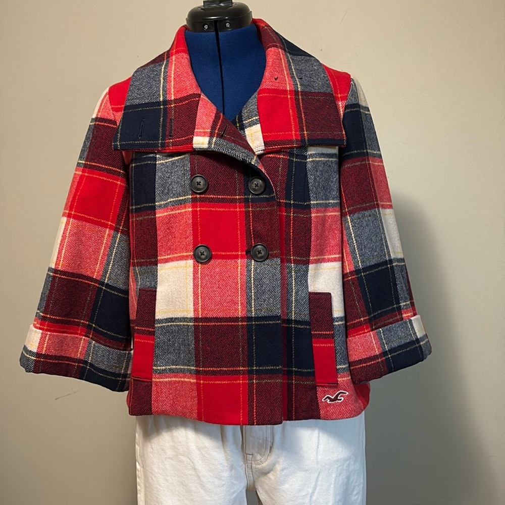 Hollister Wool Plaid Swing Jacket- Vintage!